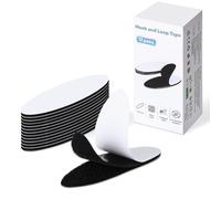 Euqvunn 12 Pares Belcro Adhesivo Doble Cara Extrafuerte, Sin Levantamiento de Bordes Hook y Loop Tape, Negro Belcro Adhesivo Fuerte Reutilizable Cinta de Nylon para DIY, Hogar