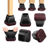 Euqvunn 18 Piezas Protector Patas Sillas, Tacos Sillas Negras con Almohadillas de Fieltro, Protector Patas Muebles Cuadradas para Suelos de Madera/Cerámica (Compatible: 15-25mm)
