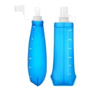 Euqvunn 2 Piezas Botella Plegable - TPU Sin BPA, 250 ML Soft Flask Reutilizable - a Prueba De Polvo y Fugas, Ideal para Chaleco Hidratacion Trail Running, Correr, Senderismo, Acampada, Ciclismo