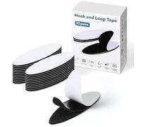 Euqvunn 22 Pares Belcro Adhesivo Doble Cara Extrafuerte, Sin Levantamiento de Bordes Hook y Loop Tape, Negro Belcro Adhesivo Fuerte Reutilizable Cinta de Nylon para DIY, Hogar