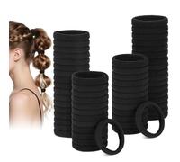 Euqvunn 60 Piezas Gomas Pelo Negras, Coleteros Pelo Mujer, Gomas de Pelo Suaves y Elásticas, Mujer No Dañinas para Coletas, Sin Metal, Gomillas Accesorios Pelo Niña, Niños y Hombres