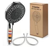 Euqvunn 9 modos alcachofa de ducha con filtro y manguera, cabezal ducha de alta presión con arandela ahorradora de agua, elimina cloro y metales pesados, compatible con todas las presiones de agua