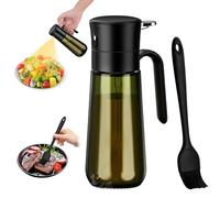 Euqvunn Aceitera Spray Pulverizador Con Brocha, Botella De Vidrio Opaco 280ml Tipo Pulverizador Aceite Spray Para Conservar La Frescura. Ideal Para Ensaladas, Hornear Y Asar A La Parrilla