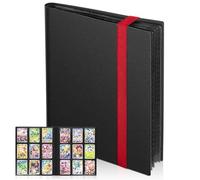 Euqvunn Album Cartas, 24 Hojas 432 Bolsillos Archivador Cartas, Álbum de Carga Lateral para Carta, Card Binder de Almacenamiento de Doble Cara para TCG, Carta Deportivas (rojo)