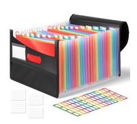 Euqvunn Carpetas Archivadoras, Carpeta Clasificadora de 25 bolsillos, tamaño A4 Organizador Documentos con pestañas de colores, Waterproof Carpeta Acordeón para Oficina, Escuela y Hogar