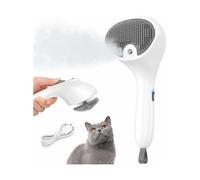 Euqvunn Cepillo a Vapor para Gatos con Botón de Liberación, [Diseño Ultra-Silencioso/Mango Ergonómico] Cepillo gato Vapor Recargable para Mascotas, Cepillo para Gatos y Perros