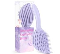 Euqvunn Cepillo Pelo Rizado, Cepillo Antitirones con 8 Cerdas Flexibles para Cabello Seco y Húmedo, Aporta Volumen, Morado
