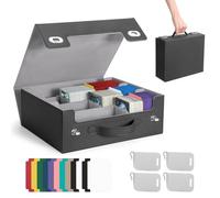 Euqvunn Deck Box con asa y cierre giratorio, admite hasta 2100 cartas con funda simple, incluye 4 soportes para cartas y 12 separadores, compatible con cartas de 63 × 88 mm