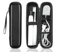 Euqvunn Estuche cepillo dientes, compatible con la mayoría de los cepillos eléctricos. Con forro suave, doble cremallera y correa para colgar, perfecto para el hogar y los viajes (PU)