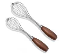 Euqvunn Juego de 2 Varillas Cocina de Acero Inoxidable, Batidores Manuales con Mango de Agarre Cómodo, Varillas para Batir Manuales para Huevos, Ideales para Cocinar, Batir y Espumar (22 cm, 24 cm)