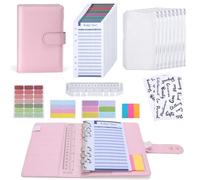 Euqvunn Libreta de Ahorro, Libreta Ahorro Dinero A6 con Sobres para Efectivo, Cierres Ajustables Carpeta de Ahorro de Dinero, Budget Planner para Organizador de Dinero, Agenda Ahorro A6 - Rosa