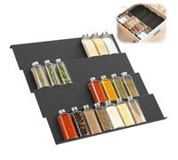 Euqvunn Pack de 8 Especiero Cajon, Organizador Especias Extensible Ajustable de 23 cm a 46 cm, Organizador Armario Cocina para encimera, almacenamiento de cocina