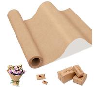 Euqvunn Papel Kraft, Natural Reciclable, 30cm x 5m, 80g/㎡ Resistente a la Rotura para Artes y Manualidades, Rollo de Papel Kraft para Empaque de Regalos, Paper Kraft para Relleno de Vacíos