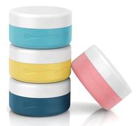 Euqvunn Paquete de 4 Botes Viaje Rellenables, Botes de Silicona Aprobados por la TSA, Recipientes para Cosméticos de Viaje 40 ml, Vacío de Tarro de Crema para Cremas Cosméticas