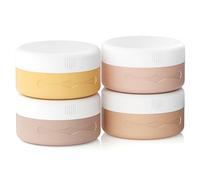 Euqvunn Paquete de 4 Botes Viaje Rellenables, Botes de Silicona Aprobados por la TSA, Recipientes para Cosméticos de Viaje 40 ml, Vacío de Tarro de Crema para Cremas Cosméticas(Albaricoque)