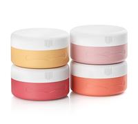 Euqvunn Paquete de 4 Botes Viaje Rellenables, Botes de Silicona Aprobados por la TSA, Recipientes para Cosméticos de Viaje 40 ml, Vacío de Tarro de Crema para Cremas Cosméticas(Rosa Claro)