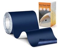 Euqvunn Parche Autoadhesivo de Nailon, Parches para Ropa (200 cm x 10 cm), Nailon Resistente, Impermeable, Parches para Tela para Tiendas, Chaquetas, Mochilas (Azul)