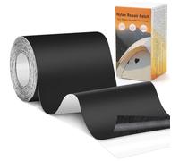Euqvunn Parche Autoadhesivo de Nailon, Parches para Ropa (200 cm x 10 cm), Nailon Resistente, Impermeable, Parches para Tela para Tiendas, Chaquetas, Mochilas (Negro)