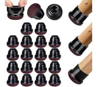 Euqvunn Protector Patas Sillas, 18Pcs Tapones Sillas Redondos con Almohadillas de Fieltro, Cubre Patas TPE Negro para Suelos de Madera, Tacos para Pata de Silla (para: 15-25mm)