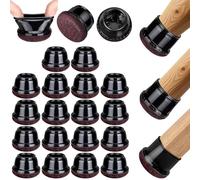 Euqvunn Protector Patas Sillas, 18Pcs Tapones Sillas Redondos con Almohadillas de Fieltro, Cubre Patas TPE Negro para Suelos de Madera, Tacos para Pata de Silla (para: 25-35mm)