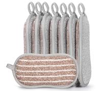 Euqvunn Set de 8 Estropajo Cocina Platos Doble Lado, Esponja de Cocina Antirayaduras, Almohadillas de Fregado de Larga Duración, Productos de Limpieza para Cocina y Baño, 9,5 * 16 cm (Marrón)