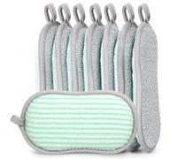 Euqvunn Set de 8 Estropajo Cocina Platos Doble Lado, Esponja de Cocina Antirayaduras, Almohadillas de Fregado de Larga Duración, Productos de Limpieza para Cocina y Baño, 9,5 * 16 cm (Verde)