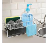 Euqvunn Soporte de Esponja, Acero Inoxidable Organizador Fregadero Cocina, Soporte Esponja Fregadero, Porta Esponja Cocina con Bandeja de Goteo, Estropajo Organizador para Fregadero de Cocinas