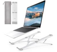 Euqvunn Soporte Portatil Mesa 5 Ángulos Adjustable, aleación de Aluminio Plegable y Laptop Stand, diseño Antideslizante y ventilado, Compatible con portátiles 10"-17,3" (Plateado)