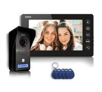 Eura VDP-76A3 Videoportero Intercomunicador de 4 Cables, Monitor a Color de 7", RFID, Almacenamiento de imágenes, 2 entradas, Negro