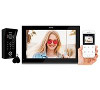 Eura VDP-99C5 Videoportero 4 Hilos, Monitor Color 10", 2 Entradas, WiFi, Cifrado, RFID, 1080p, Negro