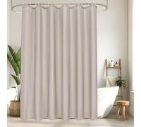 EurCross Cortina de ducha extralarga 180x230 impermeable de tela para baño, color arena, antimoho, antibacteriana, lavable, cortina de ducha con 12 anillos
