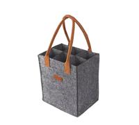 EURDFHY Bolsa para Botella Portador de Botella del Bolso 6 Fieltro Vino con la Caja portátil totalizador Almacenamiento Divisor manija(Grey 23X16X26cm)