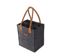 EURDFHY Bolsa para Botella Portador de Botella del Bolso 6 Fieltro Vino con la Caja portátil totalizador Almacenamiento Divisor manija(Dark Grey 23X16X26cm)