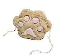 EURDFHY Bolso De Peluche Plush Bag Girls Chain Zipper Shoulder Lovely Soft Coin Purse Boys Accessories Small Crossbody Bags(Brown)