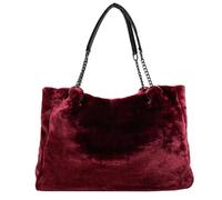 EURDFHY Bolso De Peluche Plush Bag Popular And Fashionable Winter Women Shoulder Female Chain Larger Capacity Tote(Red)