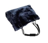 EURDFHY Bolso De Peluche Plush Bag Popular And Fashionable Winter Women Shoulder Female Chain Larger Capacity Tote(Blue)