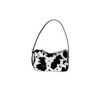 EURDFHY Bolso De Peluche Plush Bag Underarm Shoulder Patchwork Contrast Color Women Handbag Autumn Winter Small Square Purse(Black)
