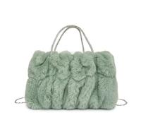 EURDFHY Bolso De Peluche Plush Bag Women Cloud Shaped Velvet Handbag Exquisite Soft Sparking Chain Crossbody Design Tote Bags(Green)