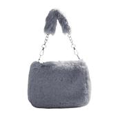 EURDFHY Bolso De Peluche Plush Bag Women Top Handlebag Casual Crossbody Soft Cute Sling Chain Square Pouch Purse(Grey)