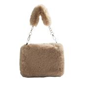 EURDFHY Bolso De Peluche Plush Bag Women Top Handlebag Casual Crossbody Soft Cute Sling Chain Square Pouch Purse(Khaki)