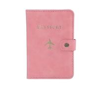 EURDFHY Funda Pasaporte Funda de Cuero for Pasaporte, Funda Impermeable for Tarjetas crédito Viaje, Bonita con Hebilla for Libro for Mujeres y Hombres(Pink)