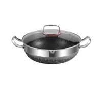 EURDFHY sarten wok 304 Stainless Steel 26/28/30cm Frying Pan Pot Bottom Cooker Gas Stove General Wok(26cm)