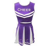 EURDFHY Uniforme de animadora Uniforme de animadora for niñas, traje baile, chaleco estampado con falda plisada(Purple,L)