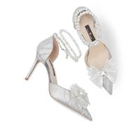 EURDFHY Zapatos de novia para mujeres Zapatos De boda for Mujer, tacón alto con lentejuelas gama alta a la moda(Silver 9CM,35)