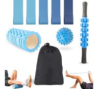EUREKA BODIFY Rodillo masaje muscular - Foam roller - Alivia el Dolor de Espalda, Piernas y Fascitis Plantar - Bandas de estiramiento - Yoga y Pilates - Rulo masaje muscular (Azul)