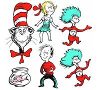 Eureka Cat in the Hat Characters - Kit de decoración de 2 lados, color blanco talla única