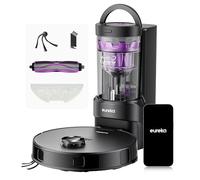 Eureka E20 EVO Plus Robot Aspirador y Fregasuelos 10000 Pa con Base Autovaciado, Navegación Láser, Duración de Batería 180 Min, Aspiradora Inteligente Antienredo para Suelos Duros, Alfombras, Pelo