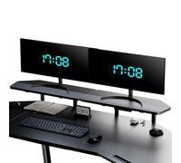 EUREKA ERGONOMIC Soporte para Monitor, Organizador Multifuncional 50 x 22 cm, Estante Flotante para Escritorio en Forma de Ala, Elevador de Fibra de Carbono (Negro, 2 Piezas)