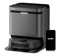 Eureka J15 EVO Ultra Robot Aspirador Fregasuelos de 22kPa, Aspirador Robot Antienredo, Autolimpieza, 55 °C Secado, Autovaciado, Navegación LDS, Elevador 12 mm, Blosa 3L, Limpieza Bordes, Negro