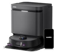 Eureka J15 MAX Ultra Robot Aspirador Fregasuelos de 22kPa, Aspirador Robot Antienredo, Cepillo Extensible, 55 °C Autolimpieza, Autovaciado, Navegación LDS, Elevador 4,5 cm, 360 Min, Negro